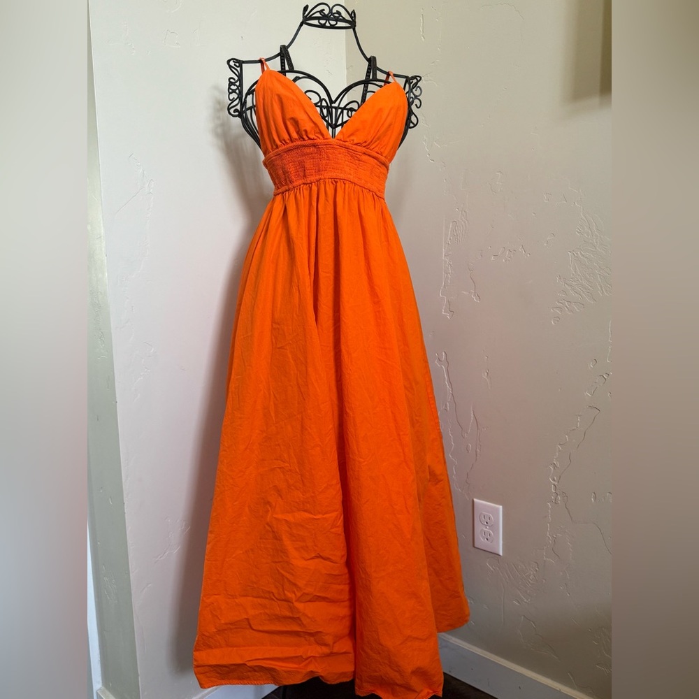 Orange ZARA Midi Dress Size Large